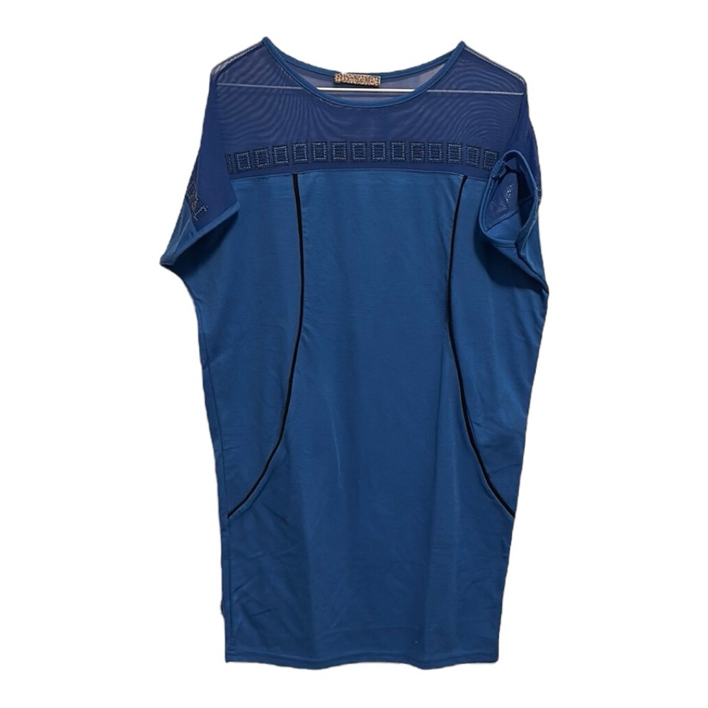 C048 - Ben-Lex Blue Short Sleeve Dress